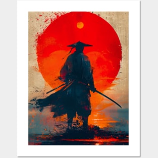Red Moon Samurai Posters and Art